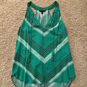 Banana Republic Silky Tank Turquoise Print Size XS